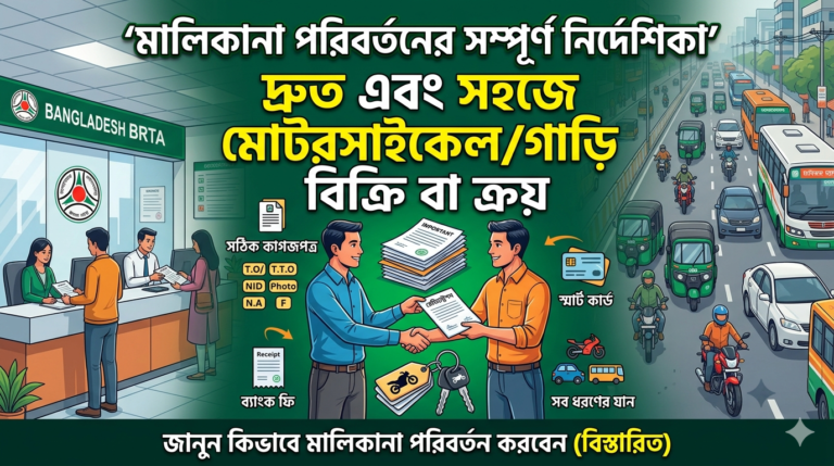 দ্রুত মোটরসাইকেলের মালিকানা পরিবর্তন করতে কি কি লাগে