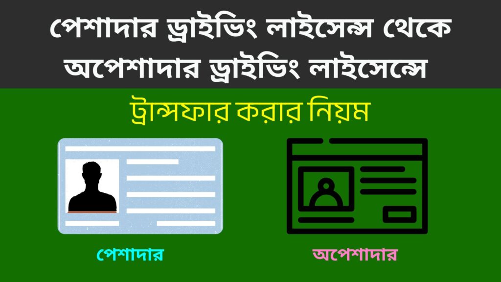 ড্রাইভিং লাইসেন্সে ট্রান্সফার