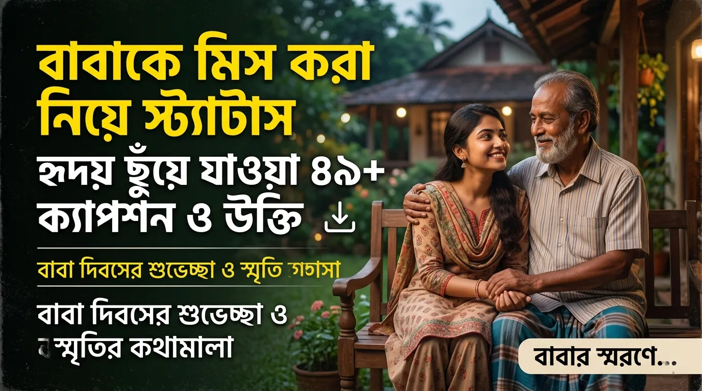 বাবাকে মিস করা নিয়ে স্ট্যাটাস হৃদয় ছুঁয়ে যাওয়া ৪৯+ ক্যাপশন ও উক্তি যা আপনার মনের কথা বলবে!