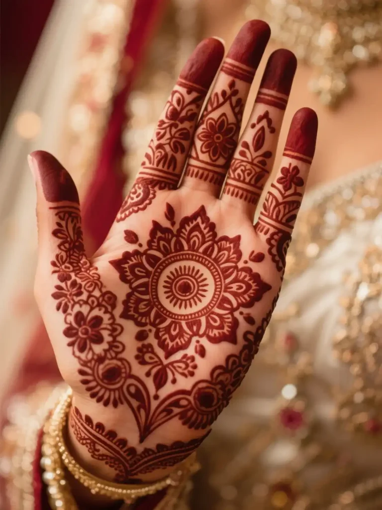 হাতের তালুতে মেহেদী ডিজাইন