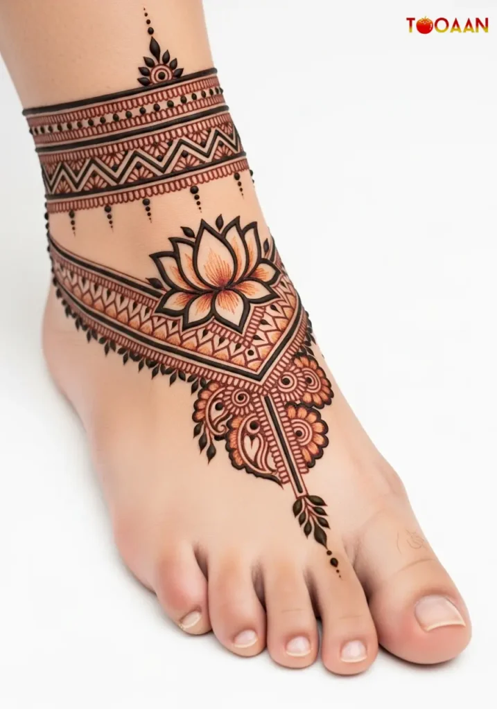 স্টাইলিশ পায়ের মেহেদি ডিজাইন ছবি Stylish Foot Mehndi Design 2025 (1)