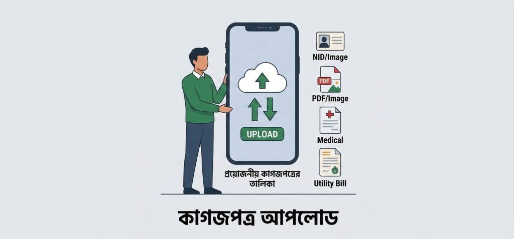 ড্রাইভিং লাইসেন্স ফি প্রদান এবং কাগজপত্র আপলোড