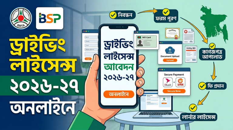 ড্রাইভিং লাইসেন্স অনলাইনে আবেদন করার নিয়ম